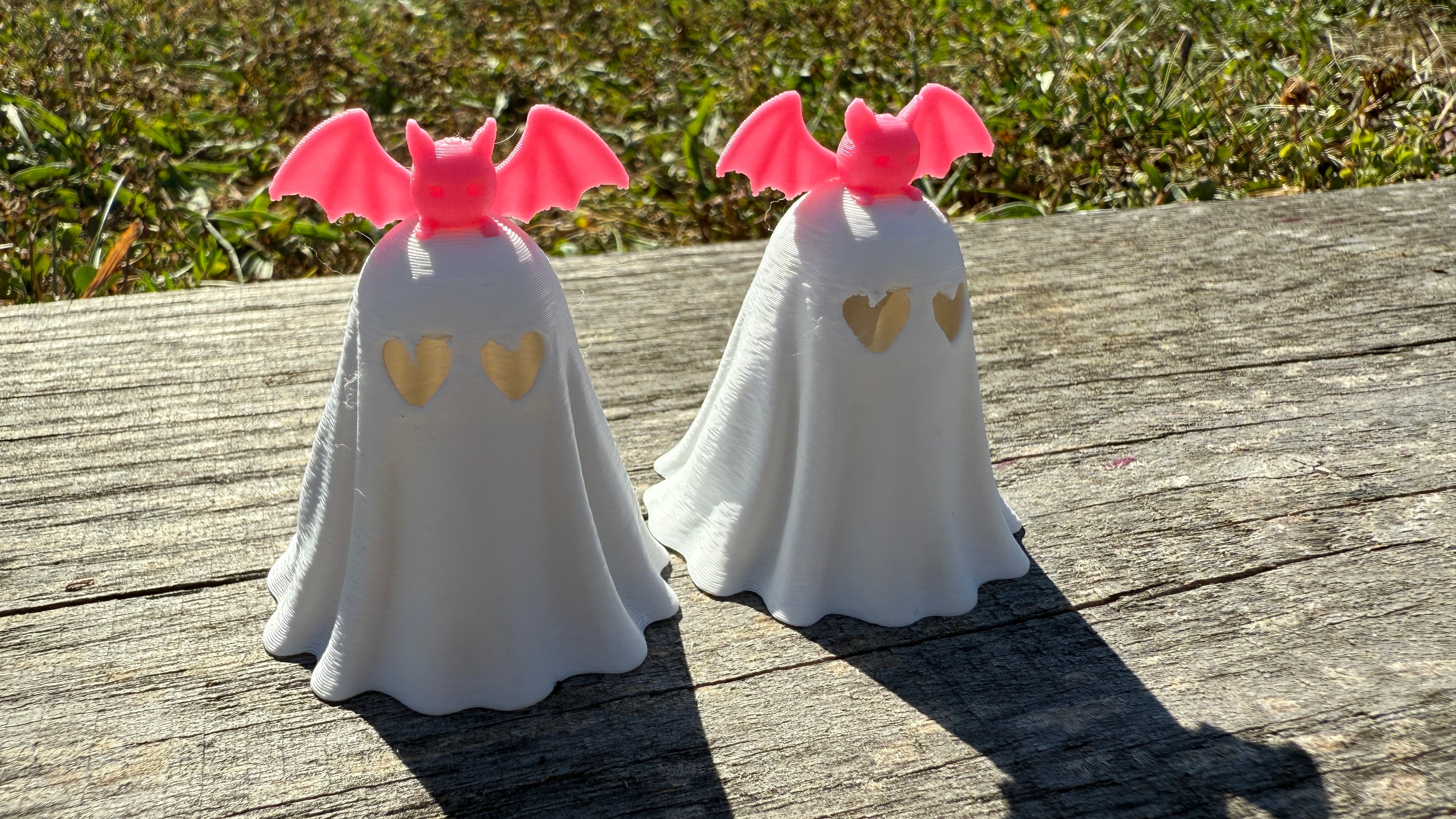 Cute Ghost with Pink Bat